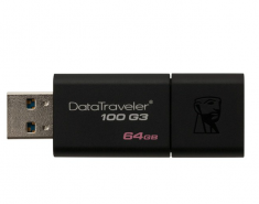 金士顿DT 100G3 64GB USB3.0 U盘 黑色伸缩