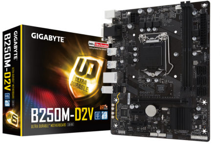 技嘉B250M-D2V主板DVI+VGA全固态支持7代CPU/i5/i7 DDR4 七代