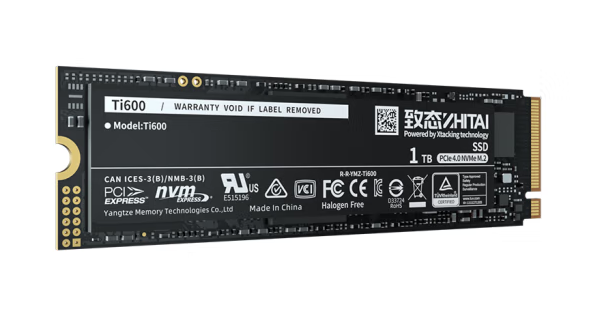 致态（ZhiTai）长江存储 1TB SSD固态硬盘 NVMe M.2接口 Ti600系列 (PCIe 4.0 )