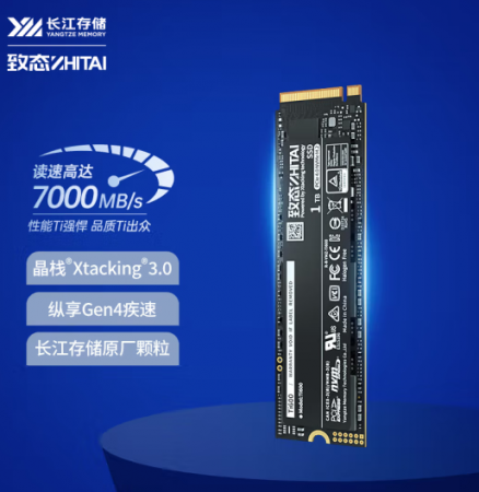 致态（ZhiTai）长江存储 1TB SSD固态硬盘 NVMe M.2接口 Ti600系列 (PCIe 4.0 )