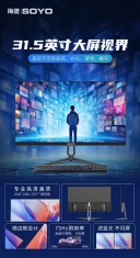 梅捷（soyo）H2Y32 31.5寸高清显示器 VGA+HDMI 双接口